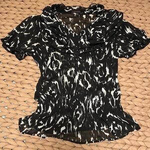 The Limited Semi Sheer Leopard Blouse Career top